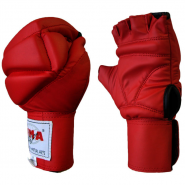 Перчатки для MMA размер L WMA красные ПУ машинная набивка ПУ в подарочной упаковке WGG-356 10011006